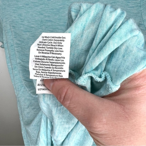 Avia Blue Short Sleeve Athletic Work Out Running Yoga Gym Shirt Size Extra Small - Picture 8 of 9